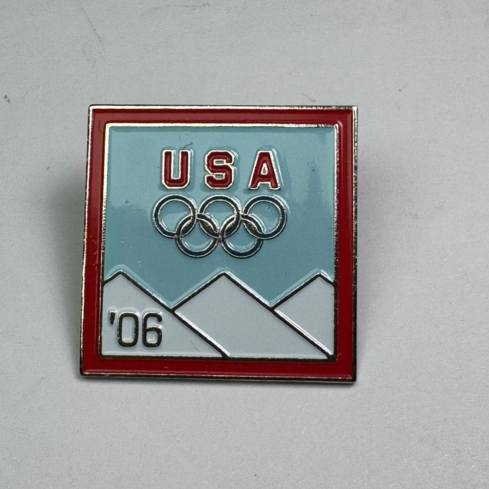 USA 2006 Olympic Winter Games Enamel‎ Lapel Pin by Aminco 1 inch Italy Mountains